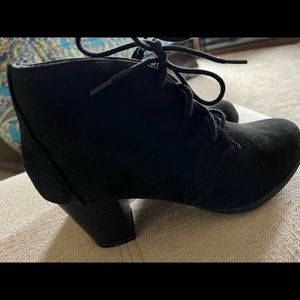 Black Lace-up Bootie Shoes